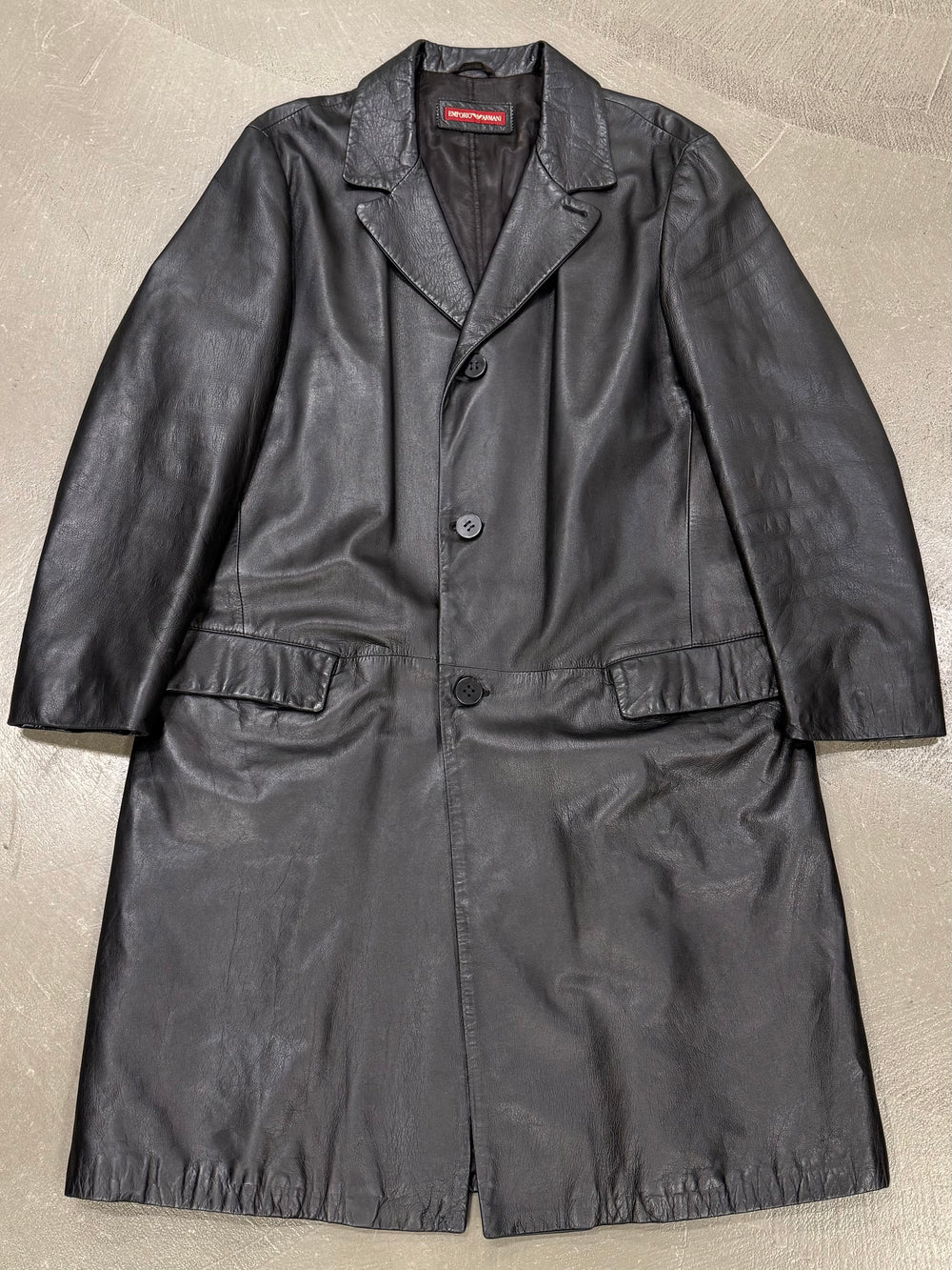 1990s Emporio Armani leather coat