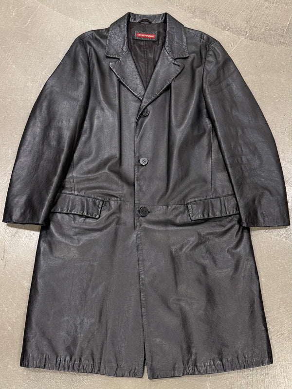 1990s Emporio Armani leather coat