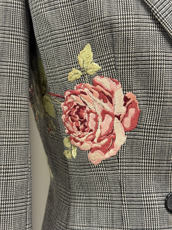 A/W1997 Alexander McQueen runway checked embroidered suit set