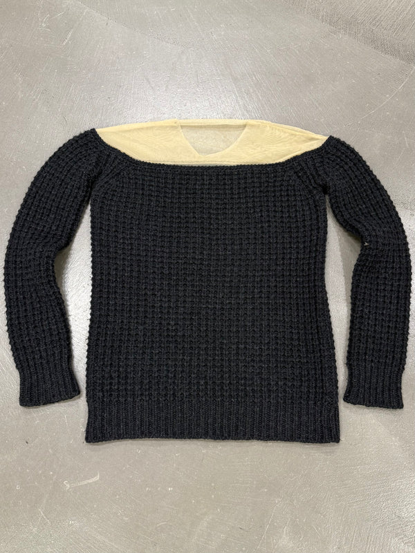 A/W2006 Maison Margiela hybrid wool-sheer knit