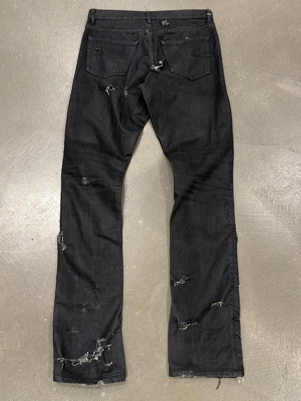 S/S2004 Dior by Hedi Slimane Strip destroyed coated jeans