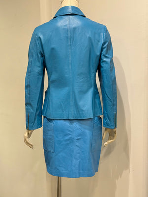S/S1997 Versace electric blue leather set