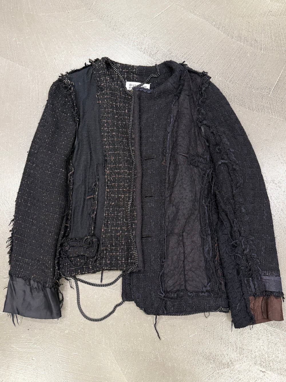 A/W2004 MAISON MARGIELA artisanal reconstructed jacket with metal chains