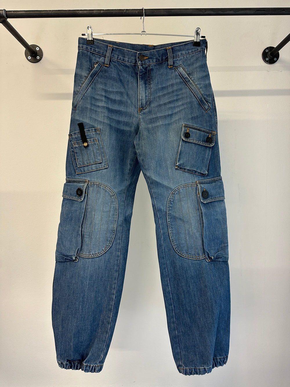 2000s Dolce & Gabbana multi pockets cargo denim pants