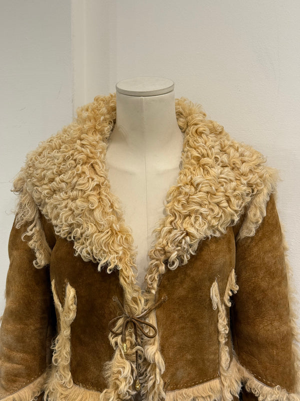 A/W1999 Roberto Cavalli shearling patchwork jacket