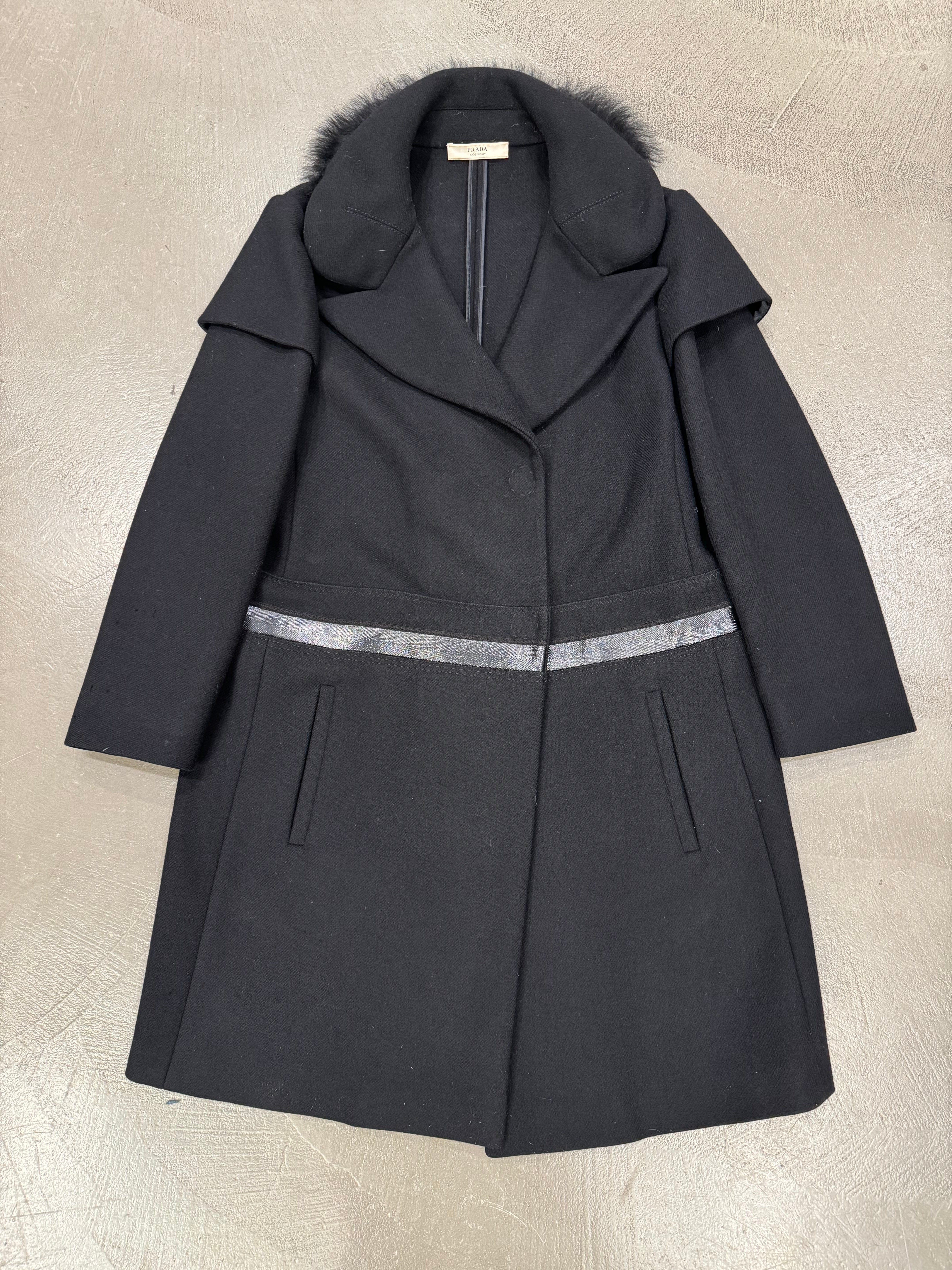 2000s Prada real fur wool coat – elevated archives