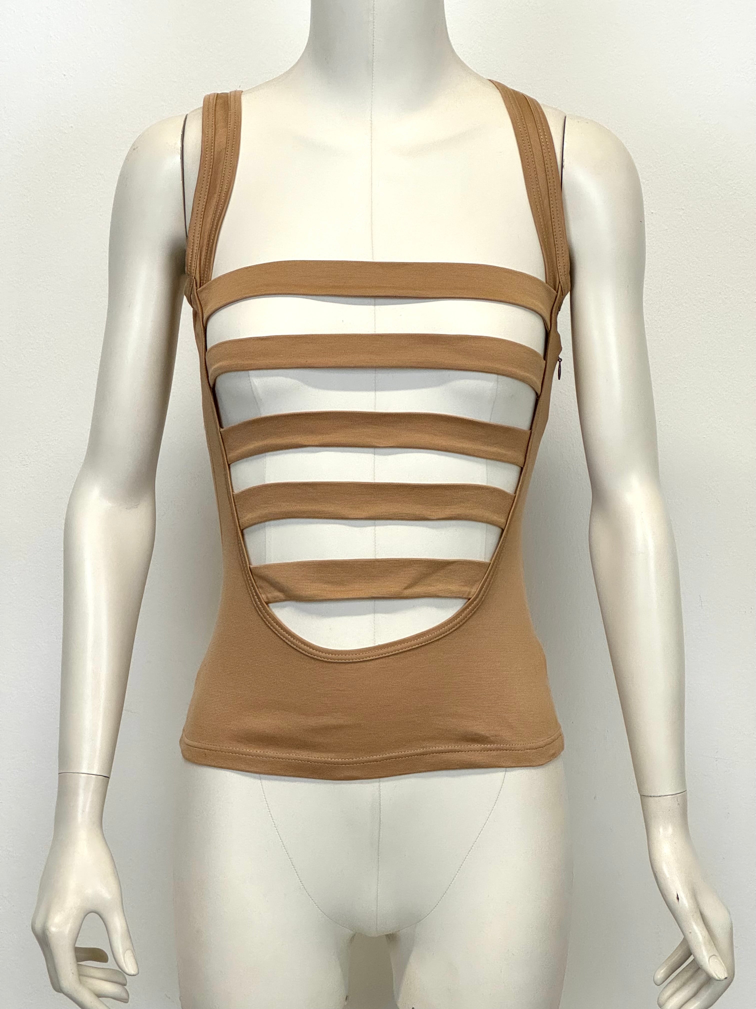 トップス HELMUT LANG 1997 Split Hem Bondage Tank S/S2001 Helmut Lang bondage tank top
