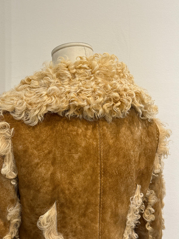 A/W1999 Roberto Cavalli shearling patchwork jacket