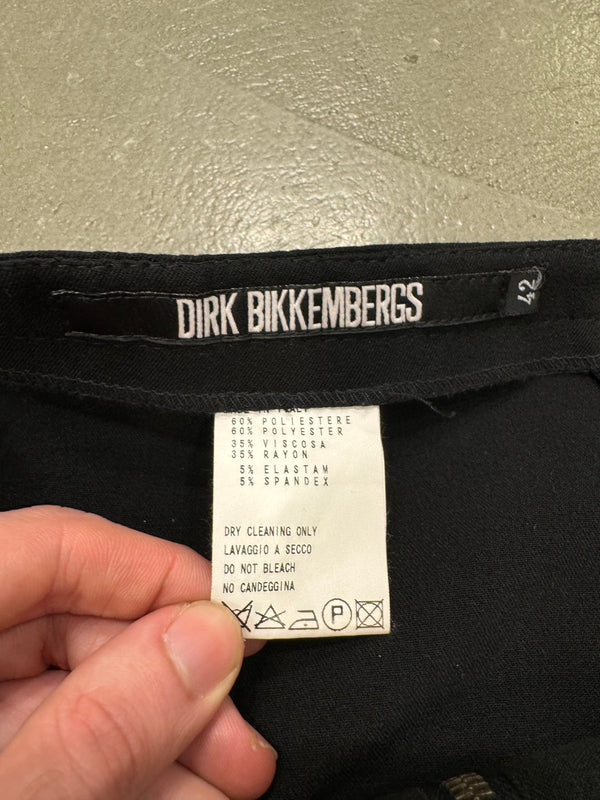1990s Dirk Bikkembergs curved zip skirt