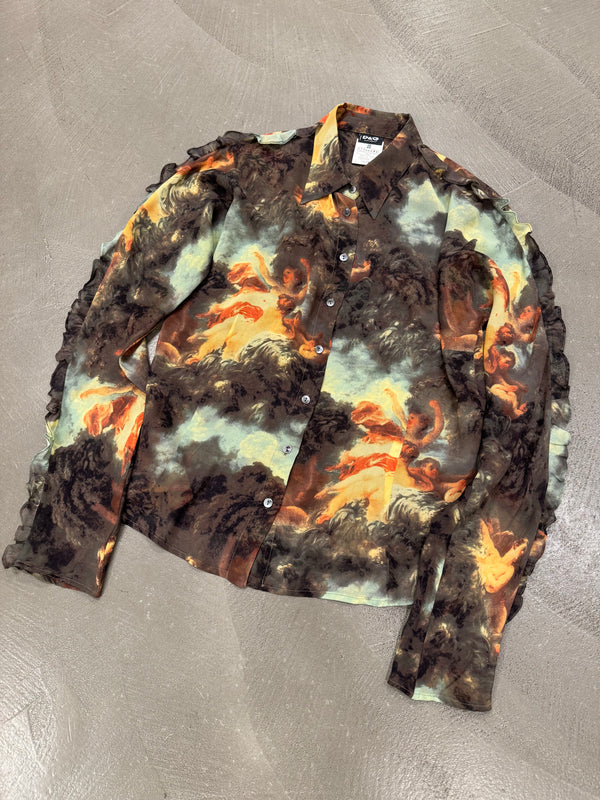 2003 Dolce & Gabbana cherub print silk shirt