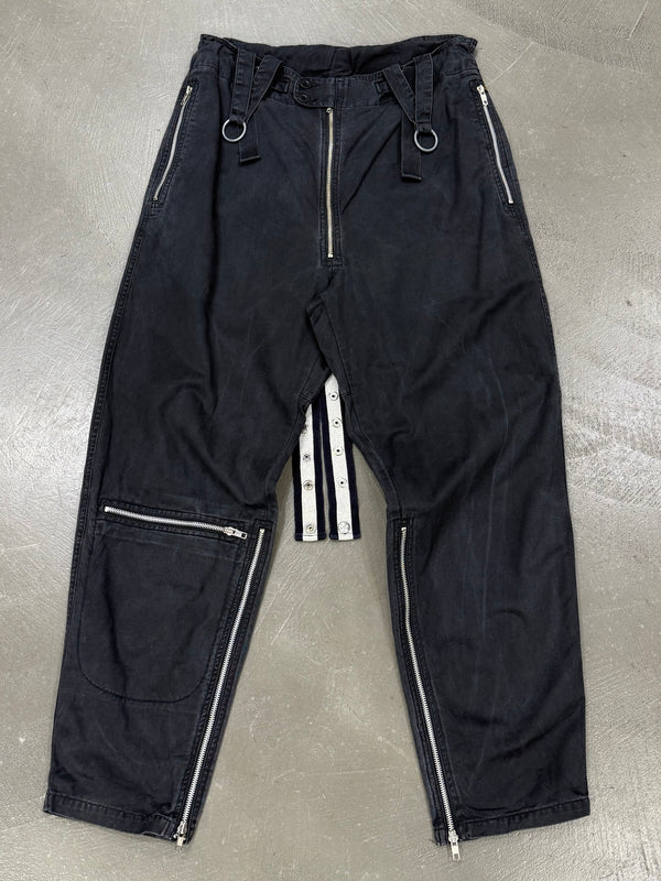 1990s Armani suspenders braces zipper pants
