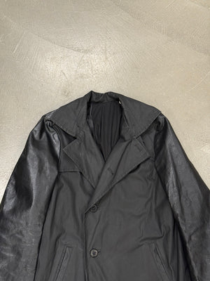 S/S2013 Boris Bidjan Saberi runway hybrid trench coat with leather sleeves