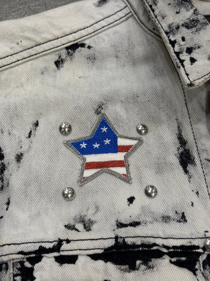 S/S2016 Saint Laurent bleached studded denim jacket