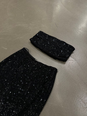 S/S 1999 Dolce & Gabbana paillettes beaded skirt set