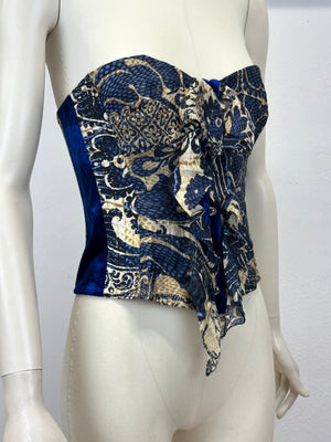 A/W2005 Roberto Cavalli paisley silk corset bustier