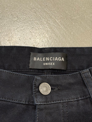 2023 Balenciaga embroidered logo baggy faded jeans