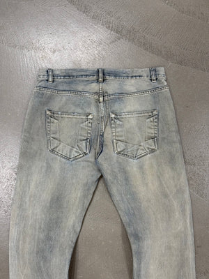 2000s Rick Owens detroit cut faded jeans