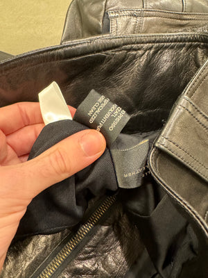 A/W 2000 Roberto Cavalli biker leather jacket with flared sleeves and python details