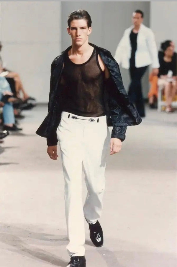 1990s Helmut Lang transparent sheer nylon tank