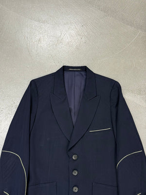 2000s Yohji Yamamoto contrast piping tailored jacket