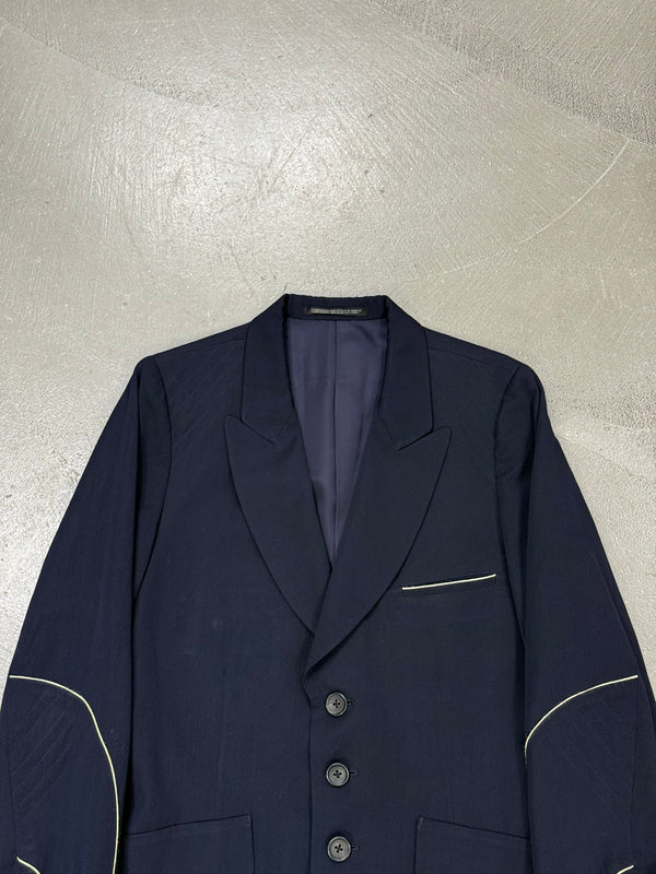 2000s Yohji Yamamoto contrast piping tailored jacket