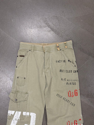S/S 2005 Dolce & Gabbana “Recycled Garment” graffiti cargo pants