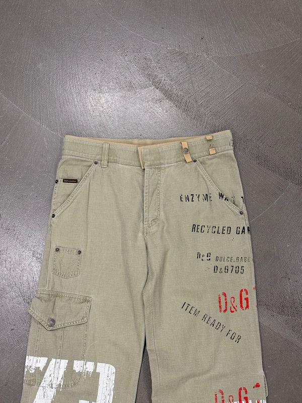 S/S 2005 Dolce & Gabbana “Recycled Garment” graffiti cargo pants