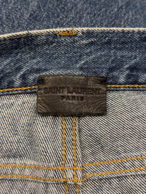 2010s Saint Laurent distressed straight jeans