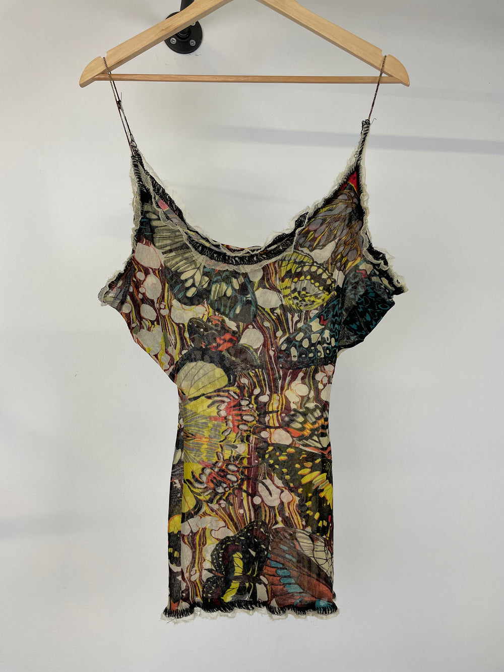 SS2003 Jean Paul Gaultier butterfly tattoo mesh top