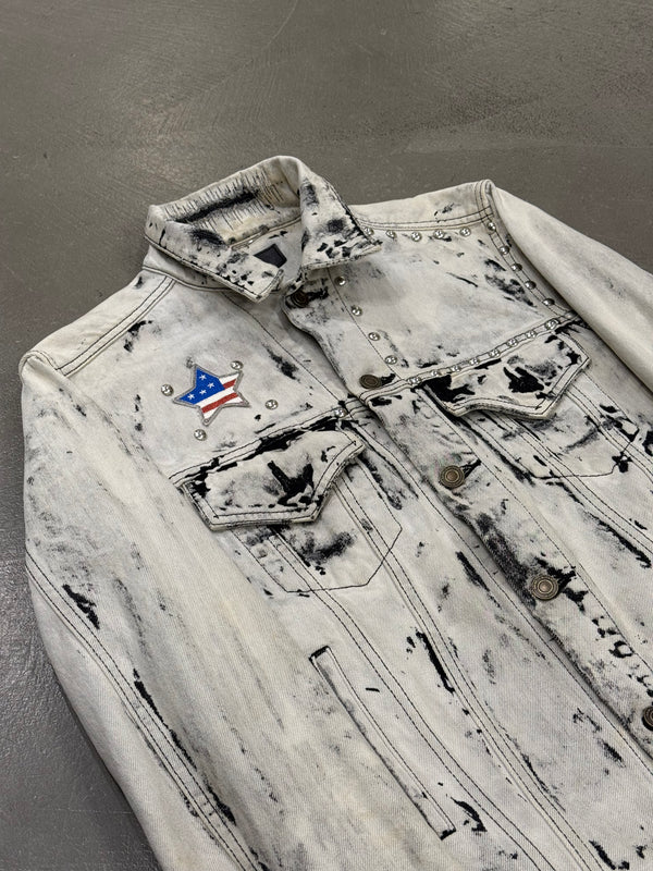 S/S2016 Saint Laurent bleached studded denim jacket