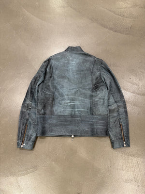 2000s Versace distressed leather jacket