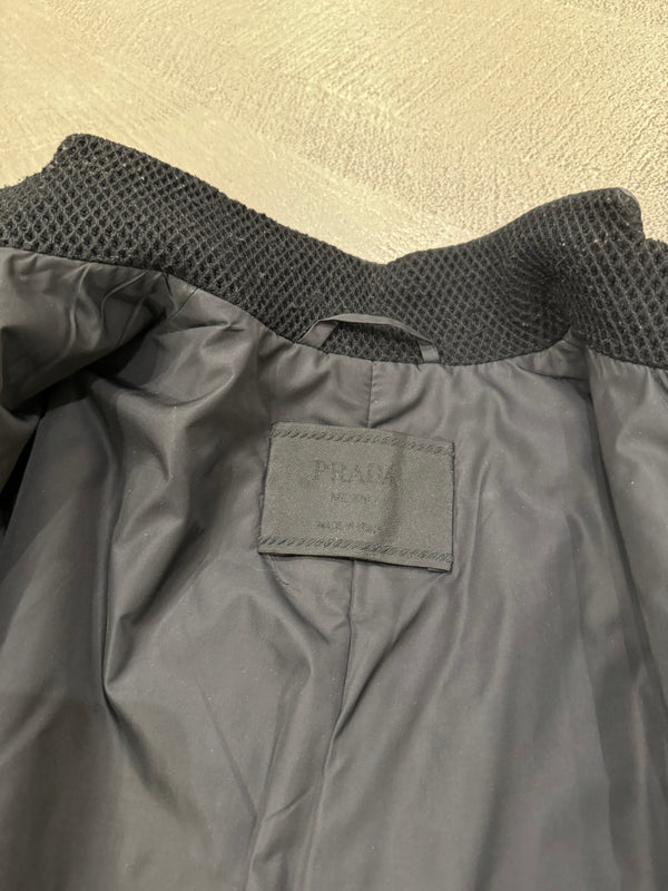 1999 Prada belted technical cargo pockets wool coat