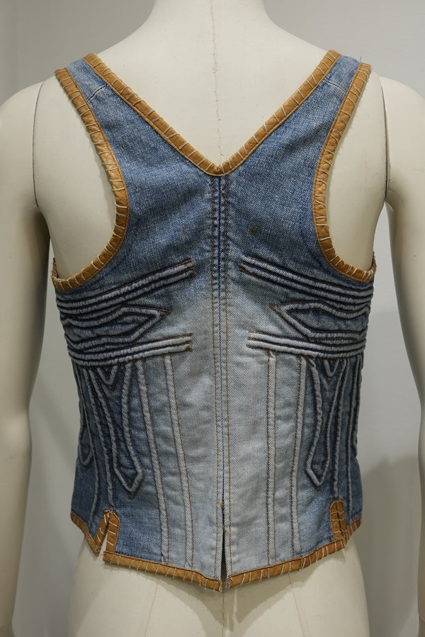 2004 Roberto Cavalli 3D armor corset top