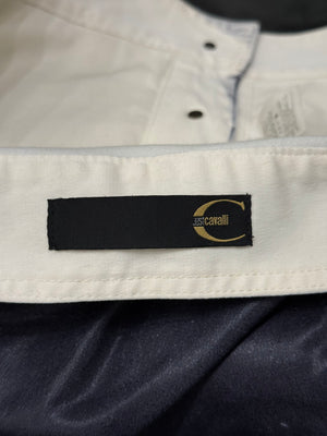 2000s Cavalli painted coated denim jacket