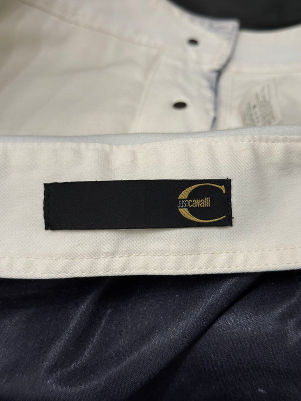 2000s Cavalli painted coated denim jacket