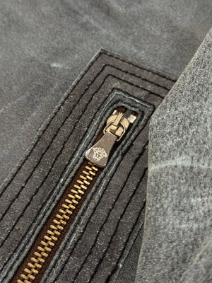 2000s Versace distressed leather jacket