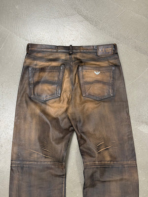 2000s Armani faded leather pants