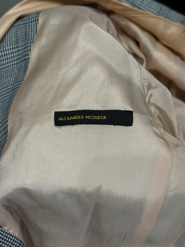 A/W1997 Alexander McQueen runway checked embroidered suit set