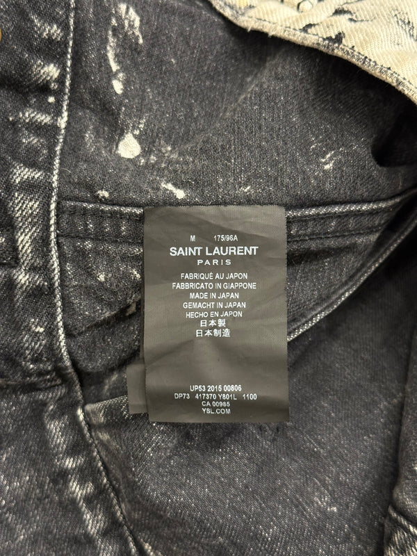 S/S2016 Saint Laurent bleached studded denim jacket