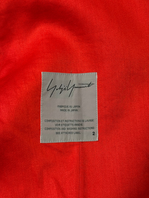 S/S2005 Yohji Yamamoto runway asymmetrical red ramie jacket