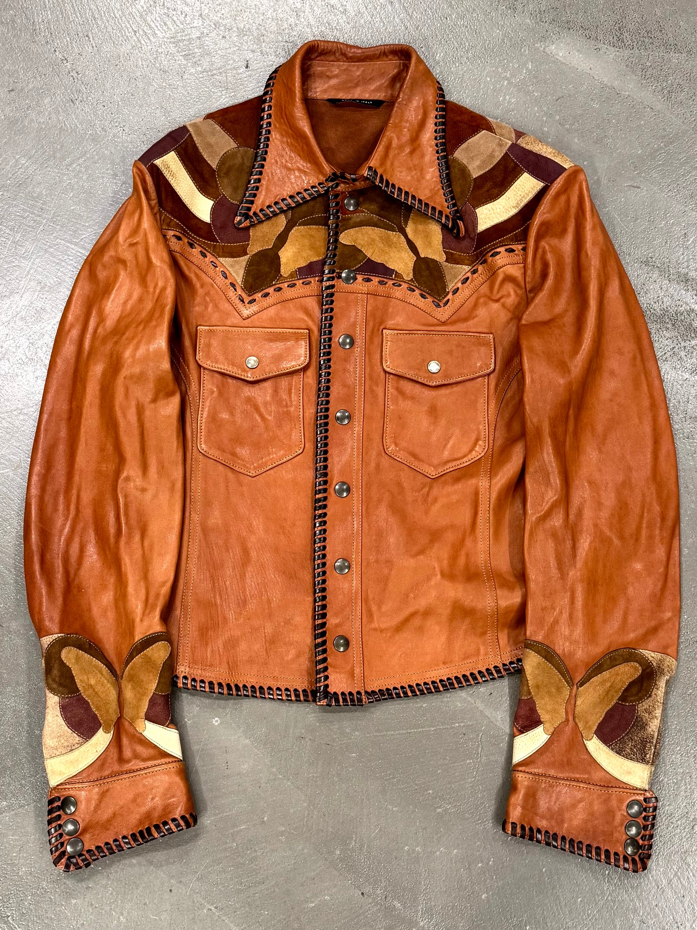 S/S2004 Gucci by Tom Ford butterfly western leather jacket