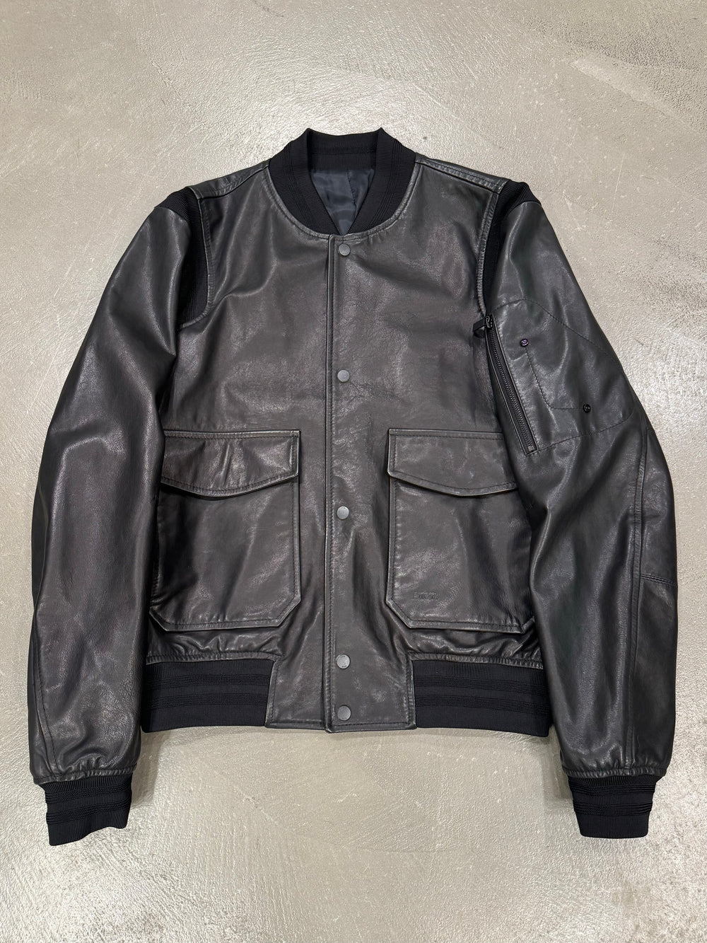 2010s Dior saddle leather cargo bomber jacket