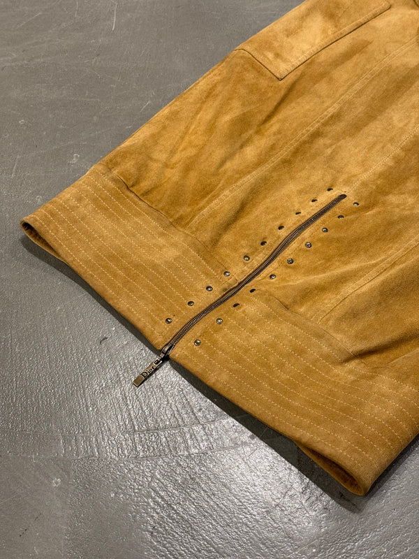 2000s Christian Dior by Galliano sueade zipper skirt