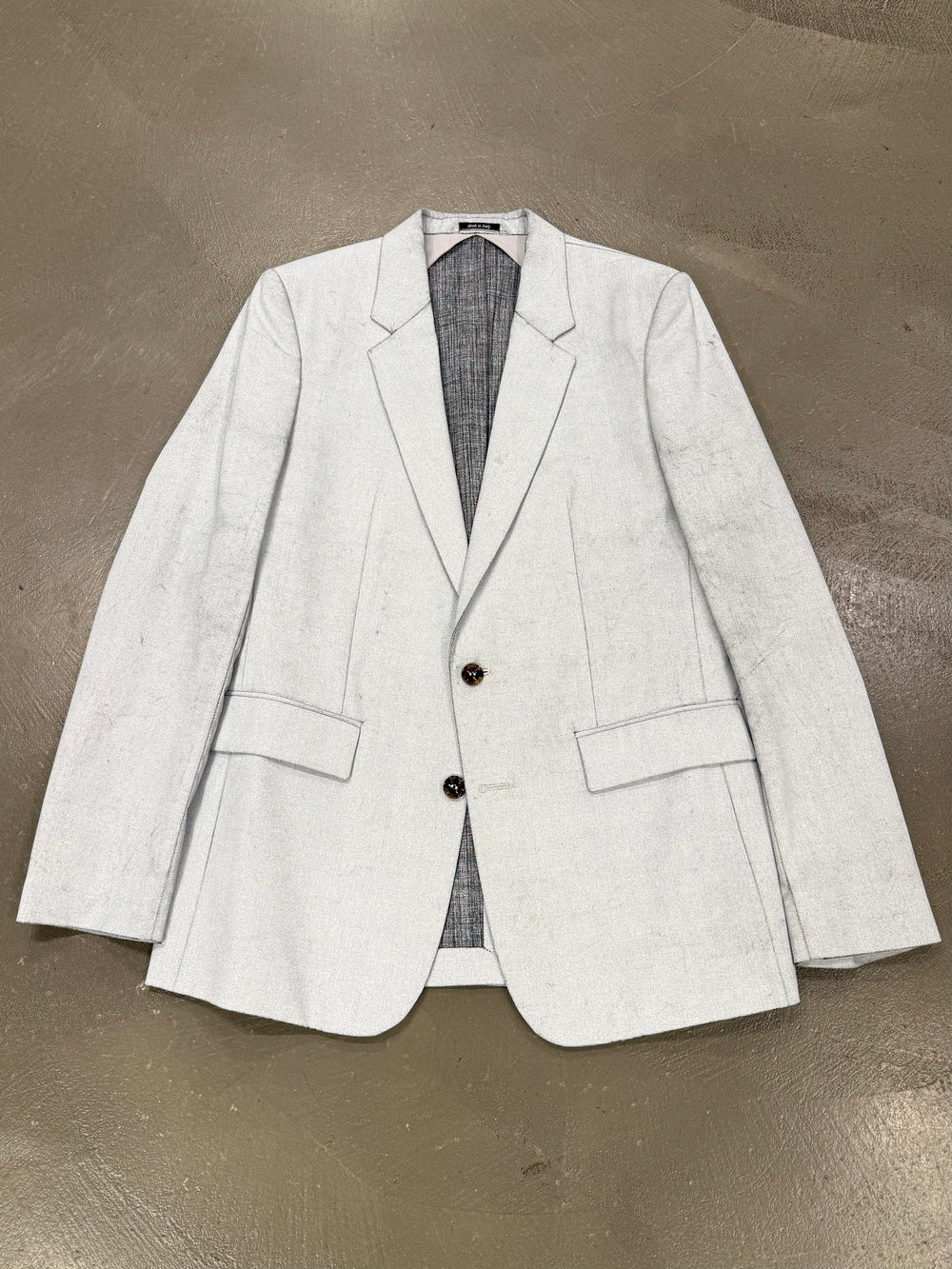 2013 Maison Margiela cracked painted tailored suit set