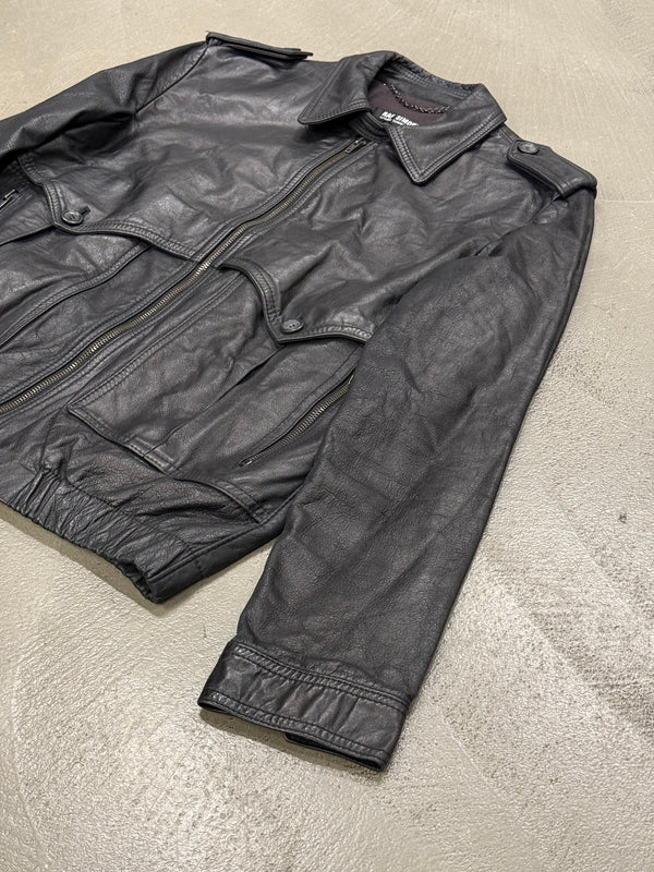 S/S2002 Raf Simons runway police cargo leather bomber jacket