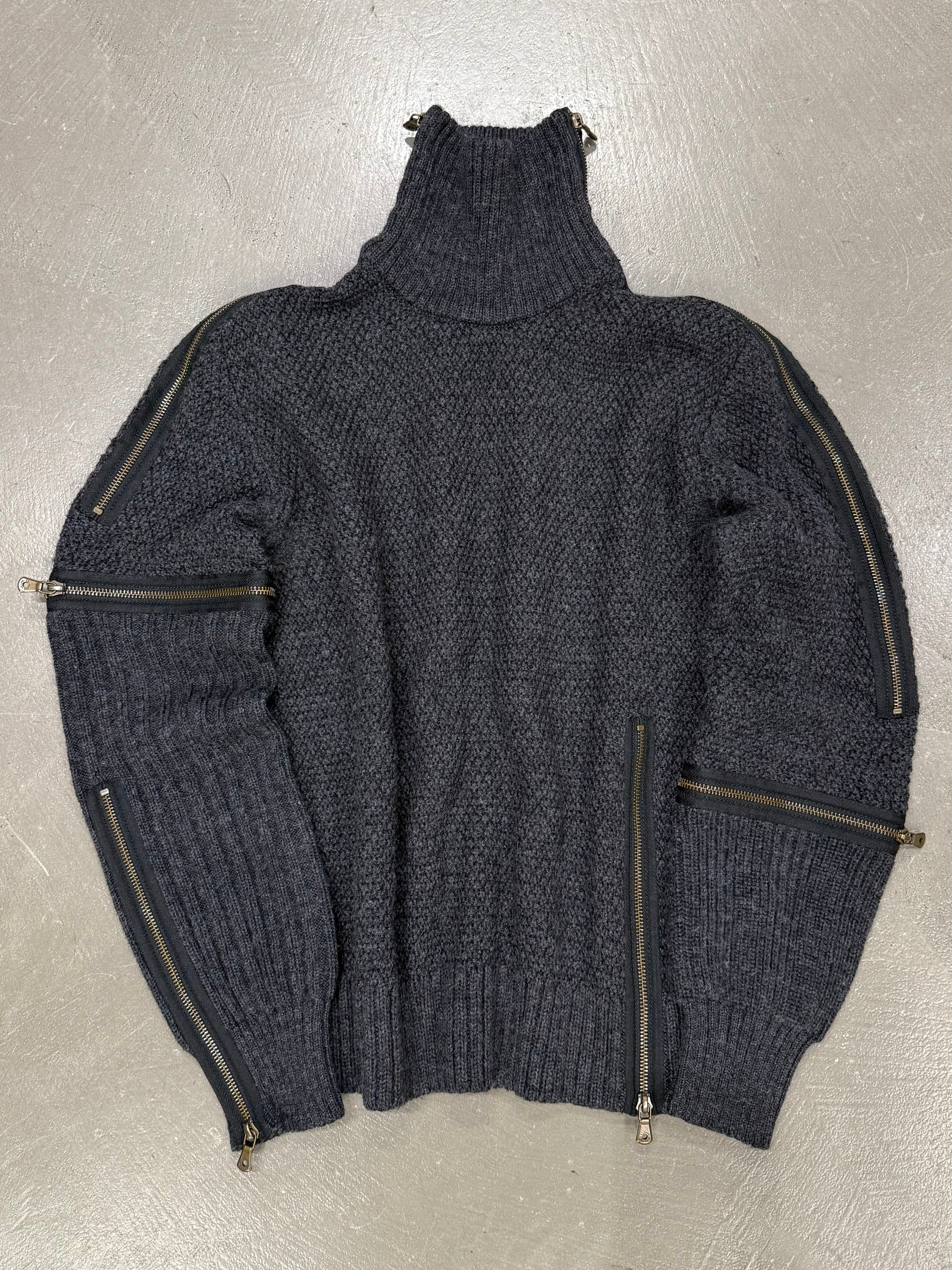 A/W2003 Dolce & Gabbana runway multi zipper modular knit