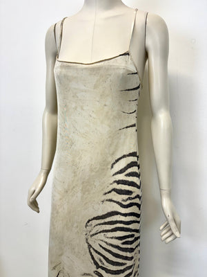 1999 Roberto Cavalli zebra sheer maxi dress