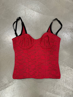 S/S 2003 Dolce & Gabbana red lace bustier corset