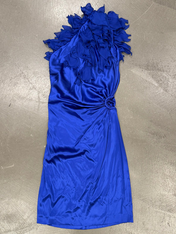 Roberto Cavalli floral draped mini dress