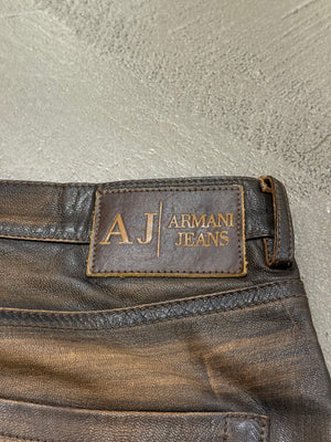 2000s Armani faded leather pants